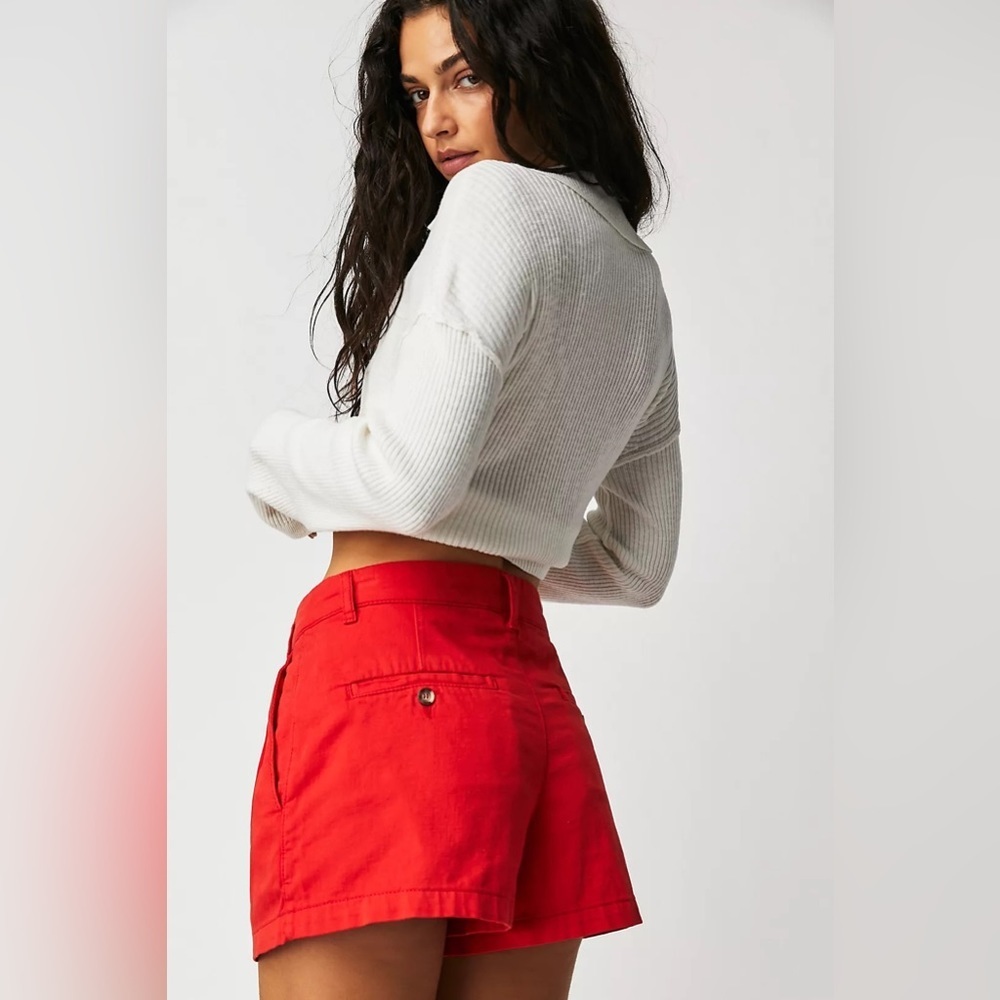 NWOT Free People Billie Chino Shorts - Picture 3 of 6
